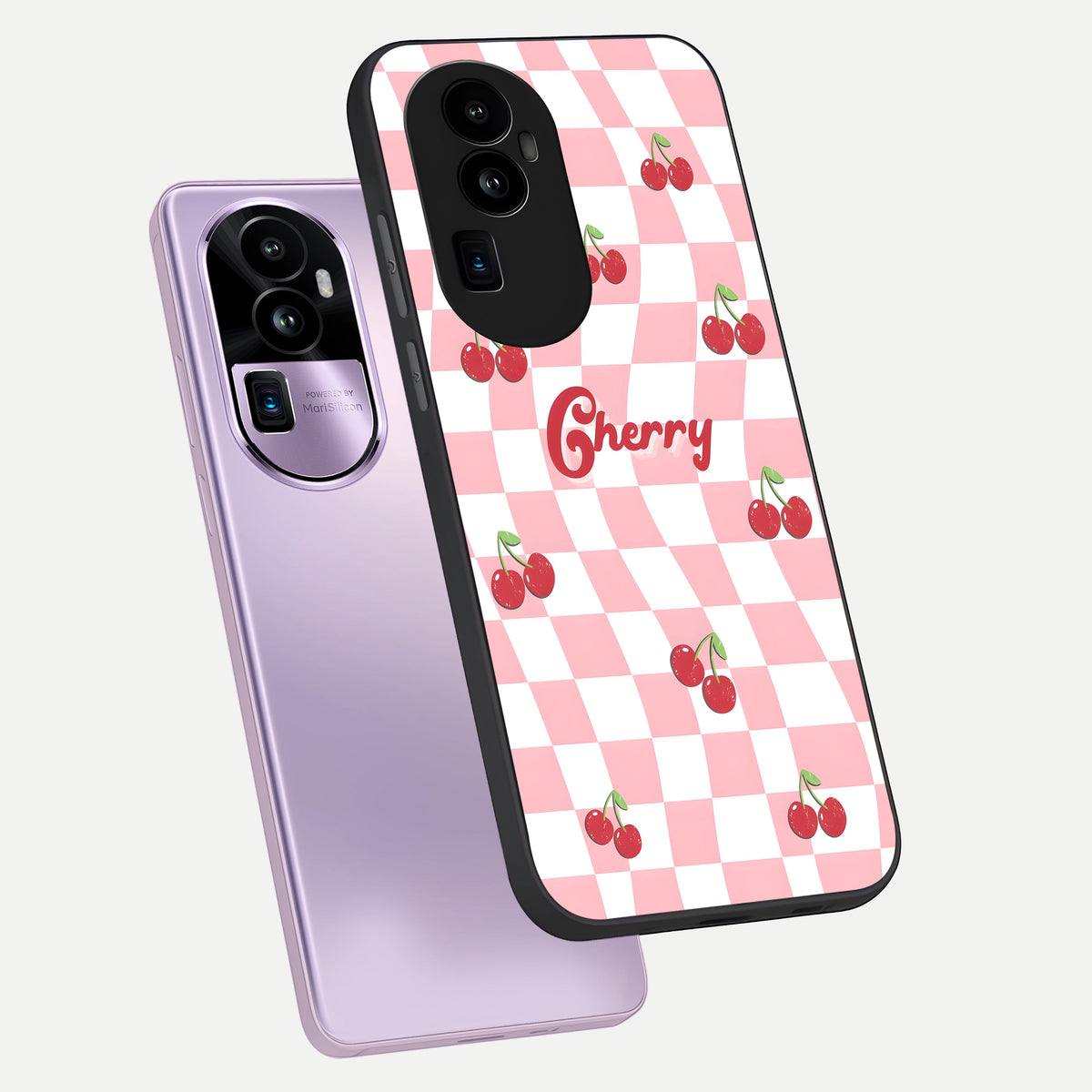  Sweet Cherry Vibes phone case For Oppo Reno 10 Pro Plus showing premium glass back cover with detailed artwork