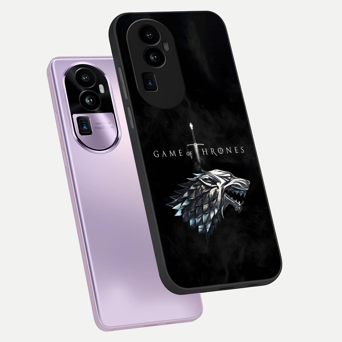  Throne Wolf Legacy phone case For Oppo Reno 10 Pro Plus showing premium glass back cover with detailed artwork
