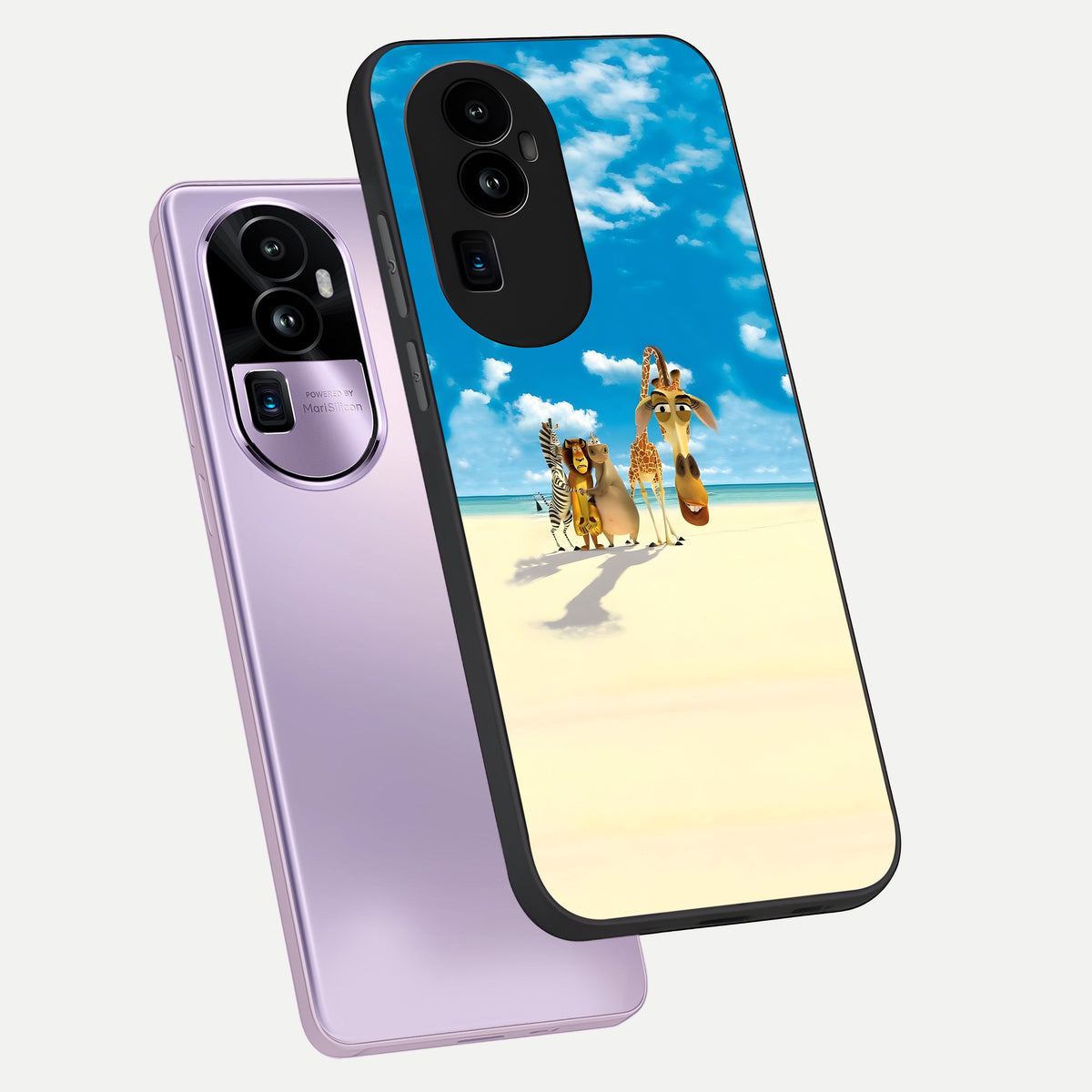  Tropical Fun Squad phone case For Oppo Reno 10 Pro Plus showing premium glass back cover with detailed artwork