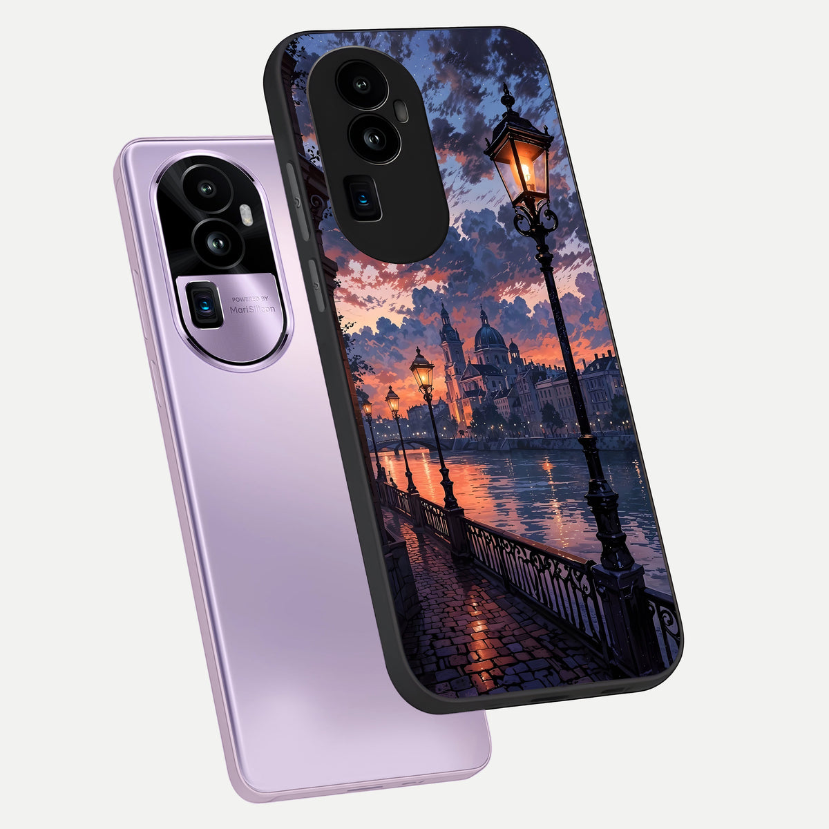  Twilight River Lights phone case For Oppo Reno 10 Pro Plus showing premium glass back cover with detailed artwork