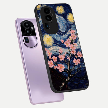  Van Gogh Scenery phone case For Oppo Reno 10 Pro Plus showing premium glass back cover with detailed artwork
