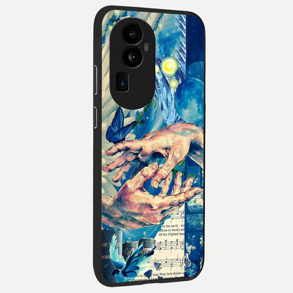  Aesthetic Divider back cover For Oppo Reno 10 Pro Plus slim fit glass case with vibrant aesthetic design