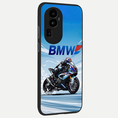  BMW Power Drift back cover For Oppo Reno 10 Pro Plus slim fit glass case with vibrant aesthetic design