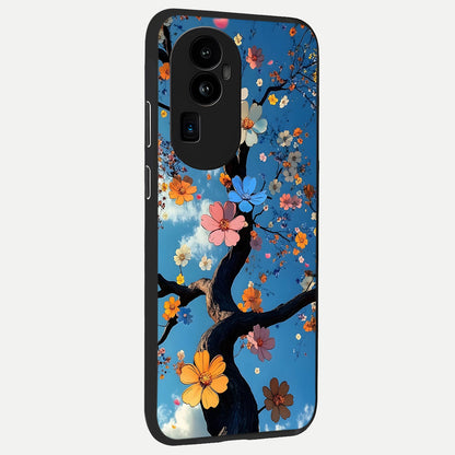  Blossom Dream Sky back cover For Oppo Reno 10 Pro Plus slim fit glass case with vibrant aesthetic design