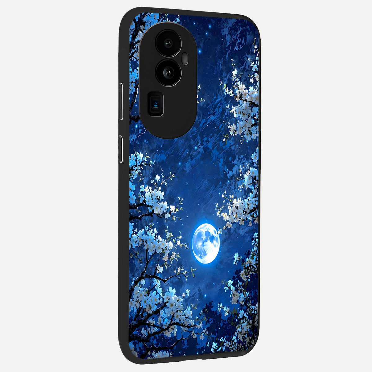  Blossom Moonlight Sky back cover For Oppo Reno 10 Pro Plus slim fit glass case with vibrant aesthetic design
