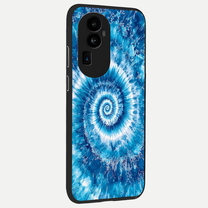  Blue Galaxy Wave back cover For Oppo Reno 10 Pro Plus slim fit glass case with vibrant aesthetic design