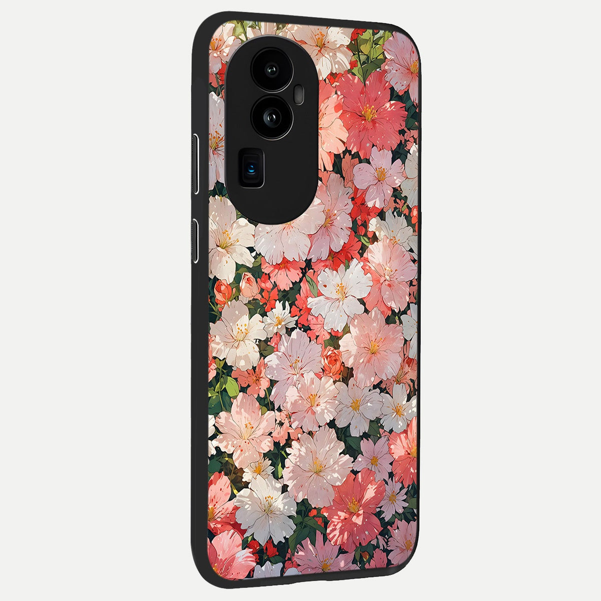  Blush Bloom Field back cover For Oppo Reno 10 Pro Plus slim fit glass case with vibrant aesthetic design