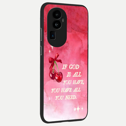  Cherry Quote back cover For Oppo Reno 10 Pro Plus slim fit glass case with vibrant aesthetic design