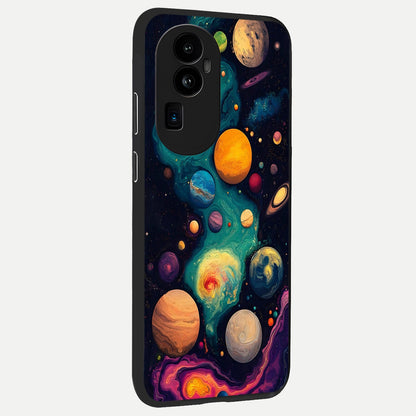  Cosmic Planet Journey back cover For Oppo Reno 10 Pro Plus slim fit glass case with vibrant aesthetic design