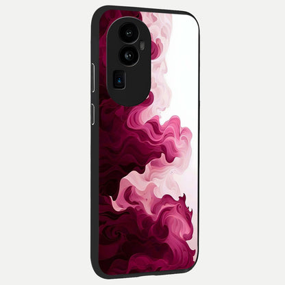  Crimson Wave Flow back cover For Oppo Reno 10 Pro Plus slim fit glass case with vibrant aesthetic design