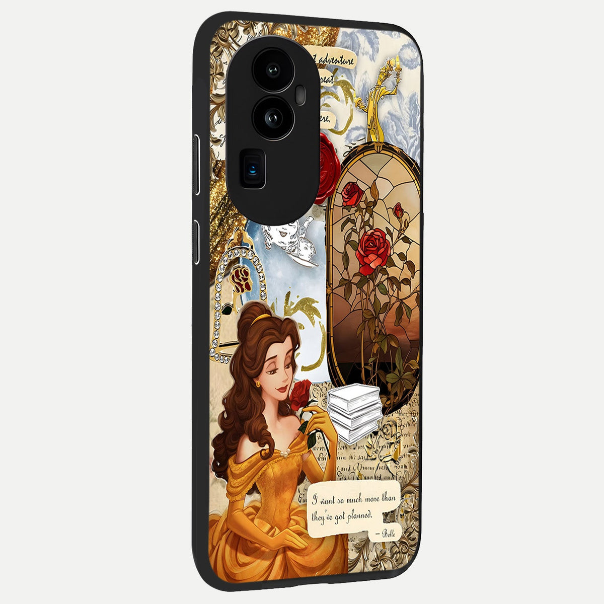  Golden Dream Belle back cover For Oppo Reno 10 Pro Plus slim fit glass case with vibrant aesthetic design