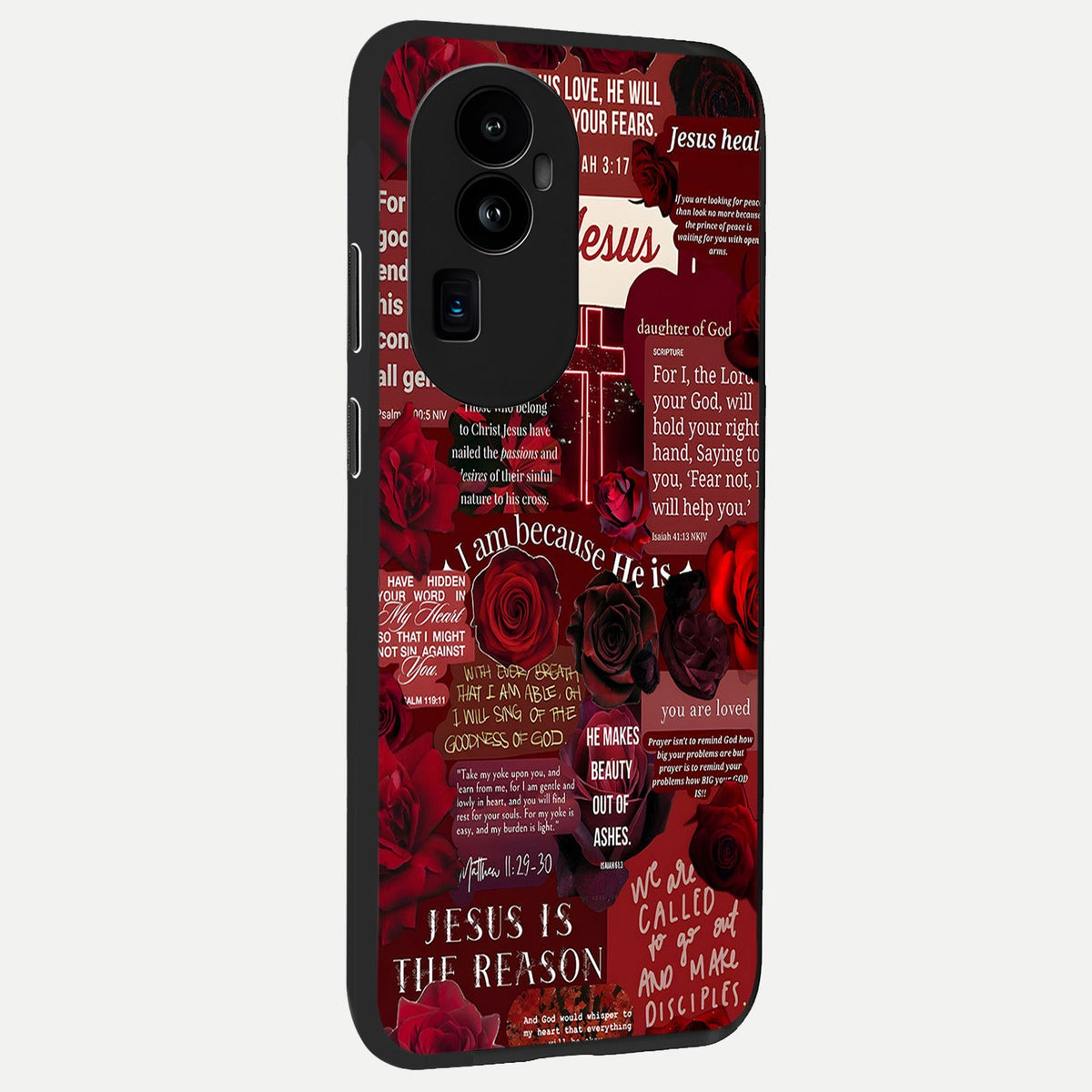  Jesus Love Heals back cover For Oppo Reno 10 Pro Plus slim fit glass case with vibrant aesthetic design