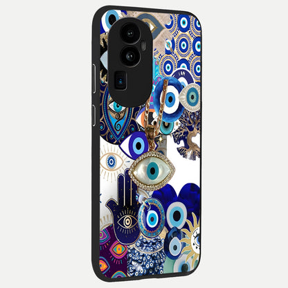  Mystic Charm Eye back cover For Oppo Reno 10 Pro Plus slim fit glass case with vibrant aesthetic design