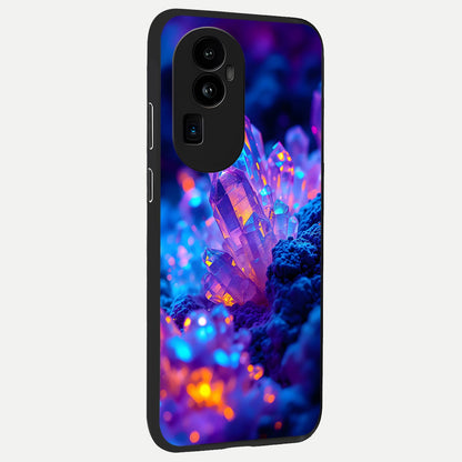  Neon Aura Shards back cover For Oppo Reno 10 Pro Plus slim fit glass case with vibrant aesthetic design