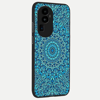  Ocean Bloom Mandala back cover For Oppo Reno 10 Pro Plus slim fit glass case with vibrant aesthetic design