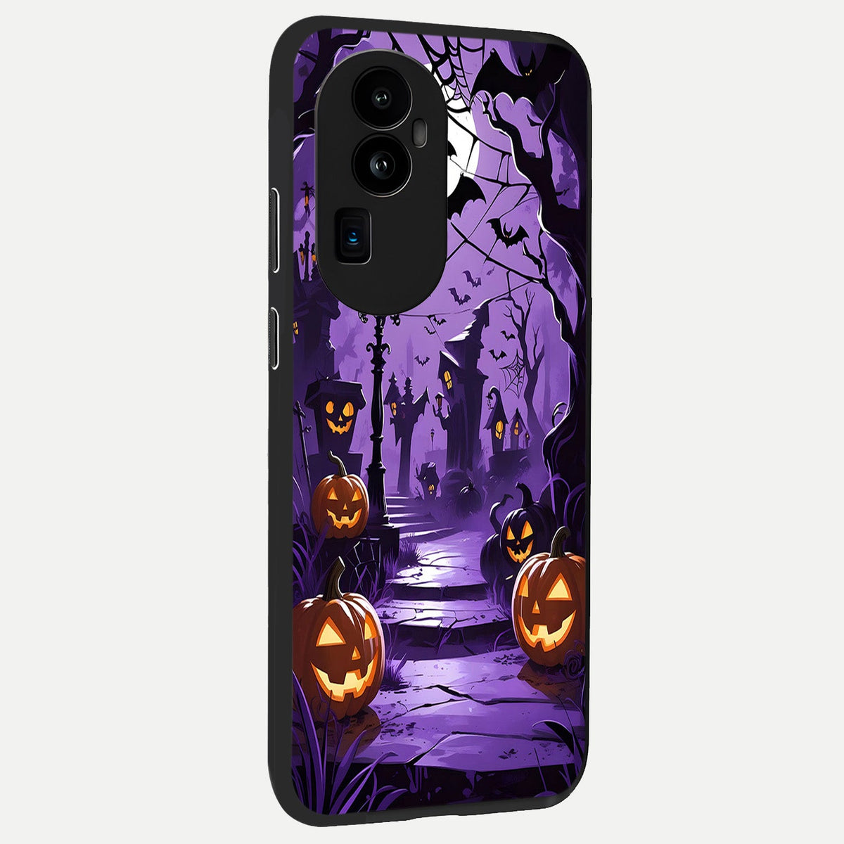  Pumpkin Patch Halloween back cover For Oppo Reno 10 Pro Plus slim fit glass case with vibrant aesthetic design