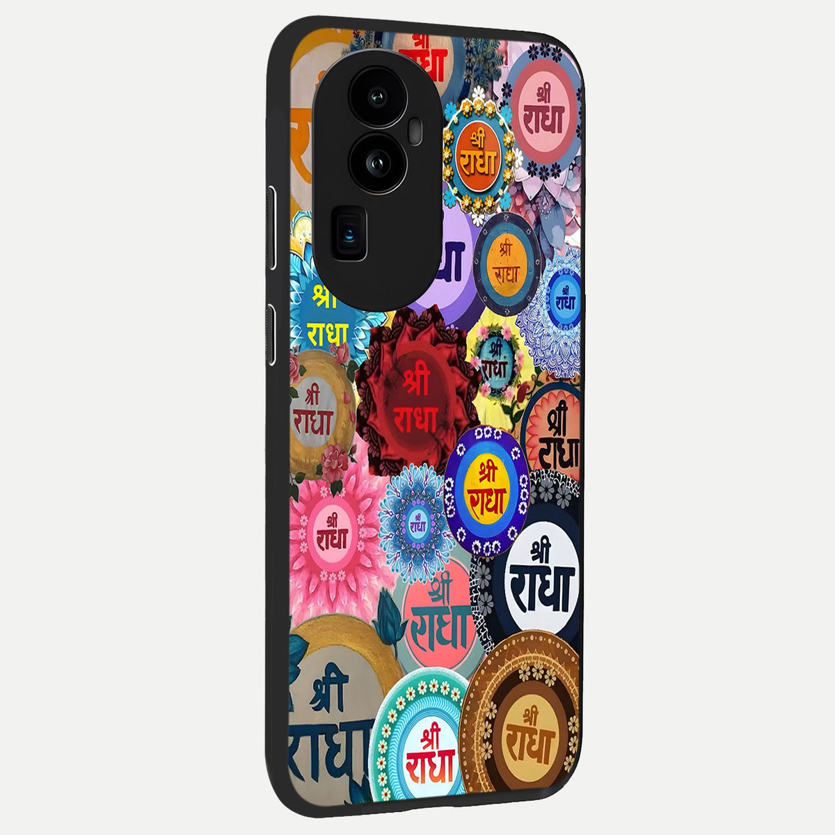  Radha Divine Bloom back cover For Oppo Reno 10 Pro Plus slim fit glass case with vibrant aesthetic design