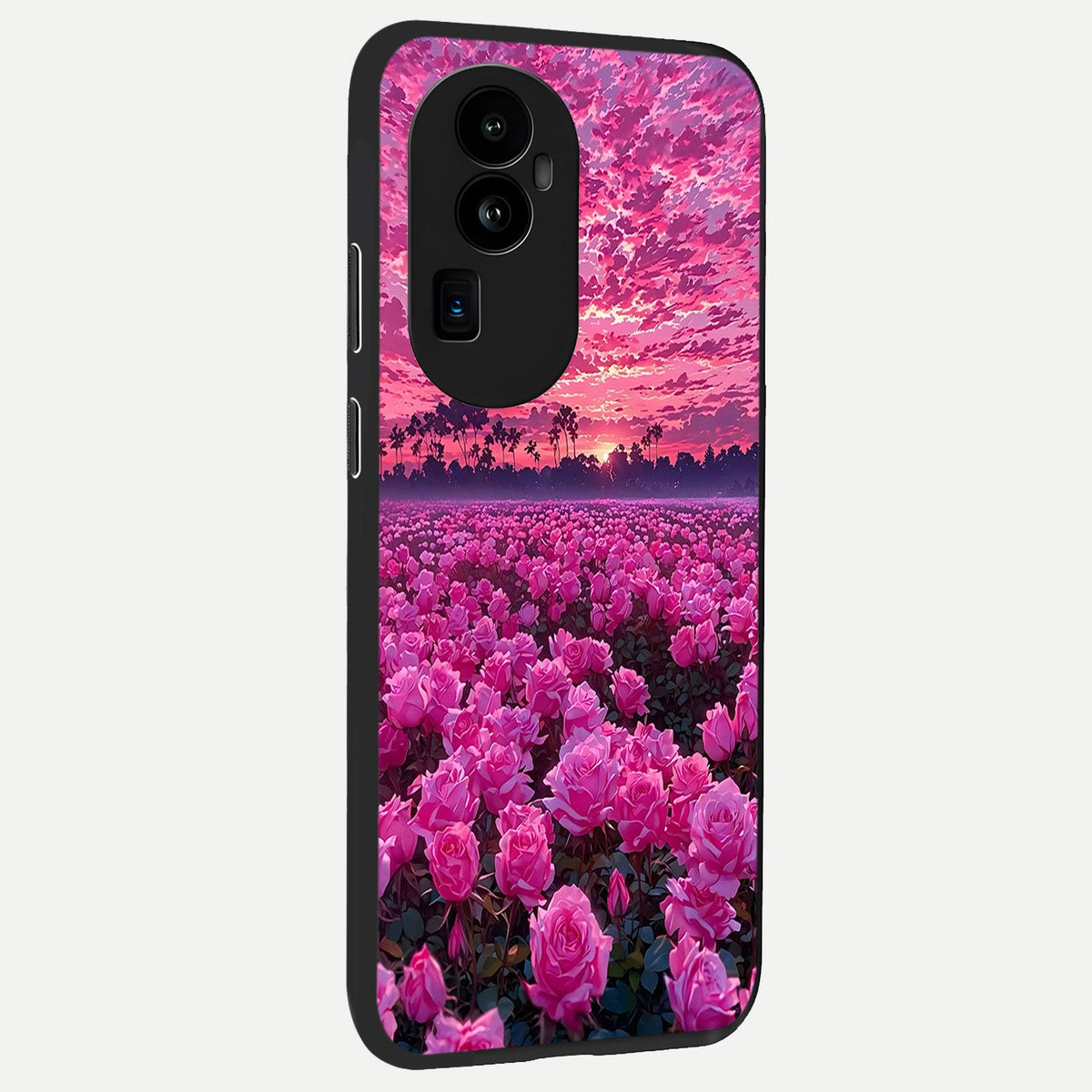  Rose Sunset Valley back cover For Oppo Reno 10 Pro Plus slim fit glass case with vibrant aesthetic design