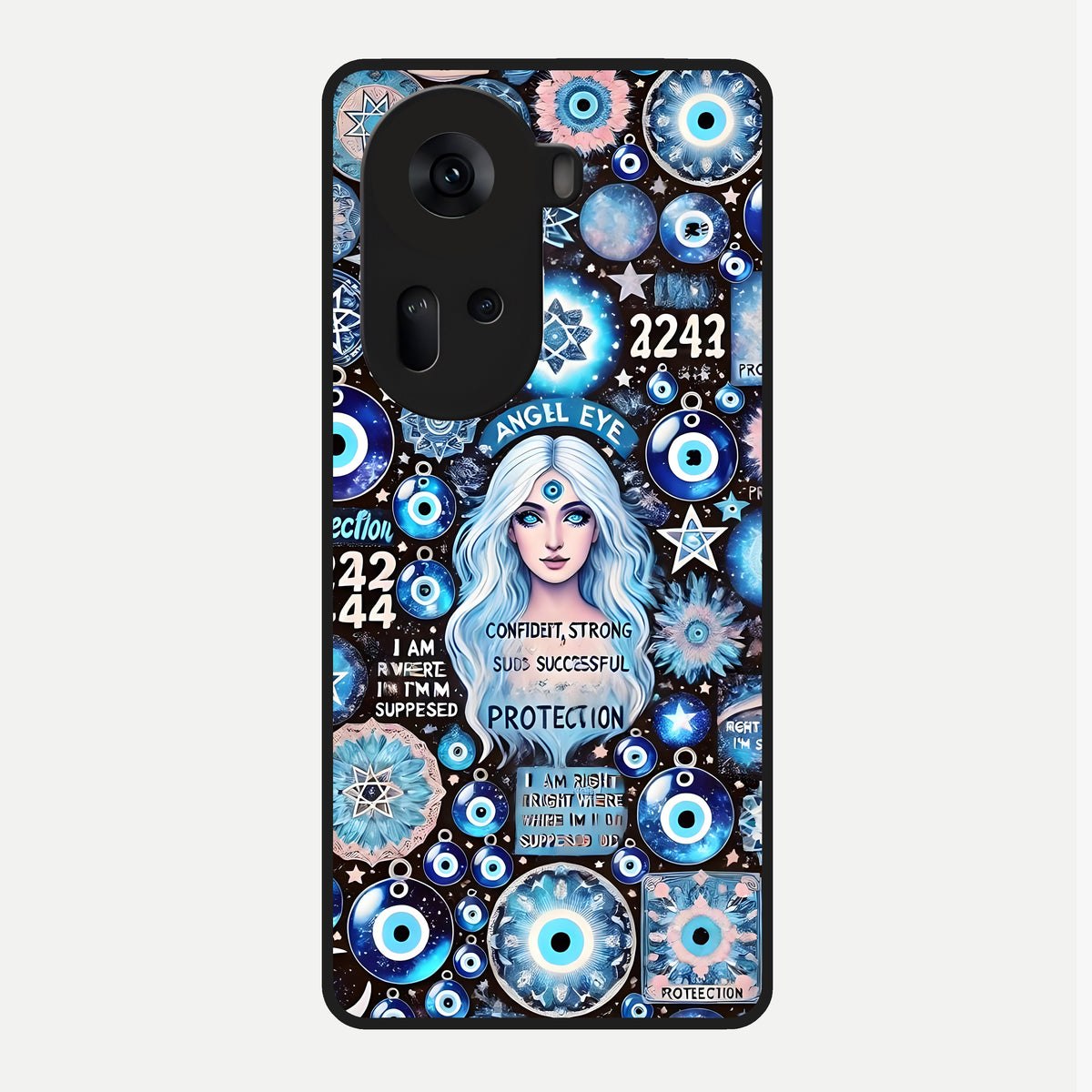  Angel Aura Shield Glass Case For Oppo Reno 11 5G back cover – full design glossy printed glass finish