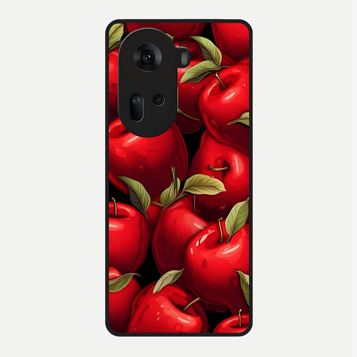  Apple Pattern Glass Case For Oppo Reno 11 5G back cover – full design glossy printed glass finish