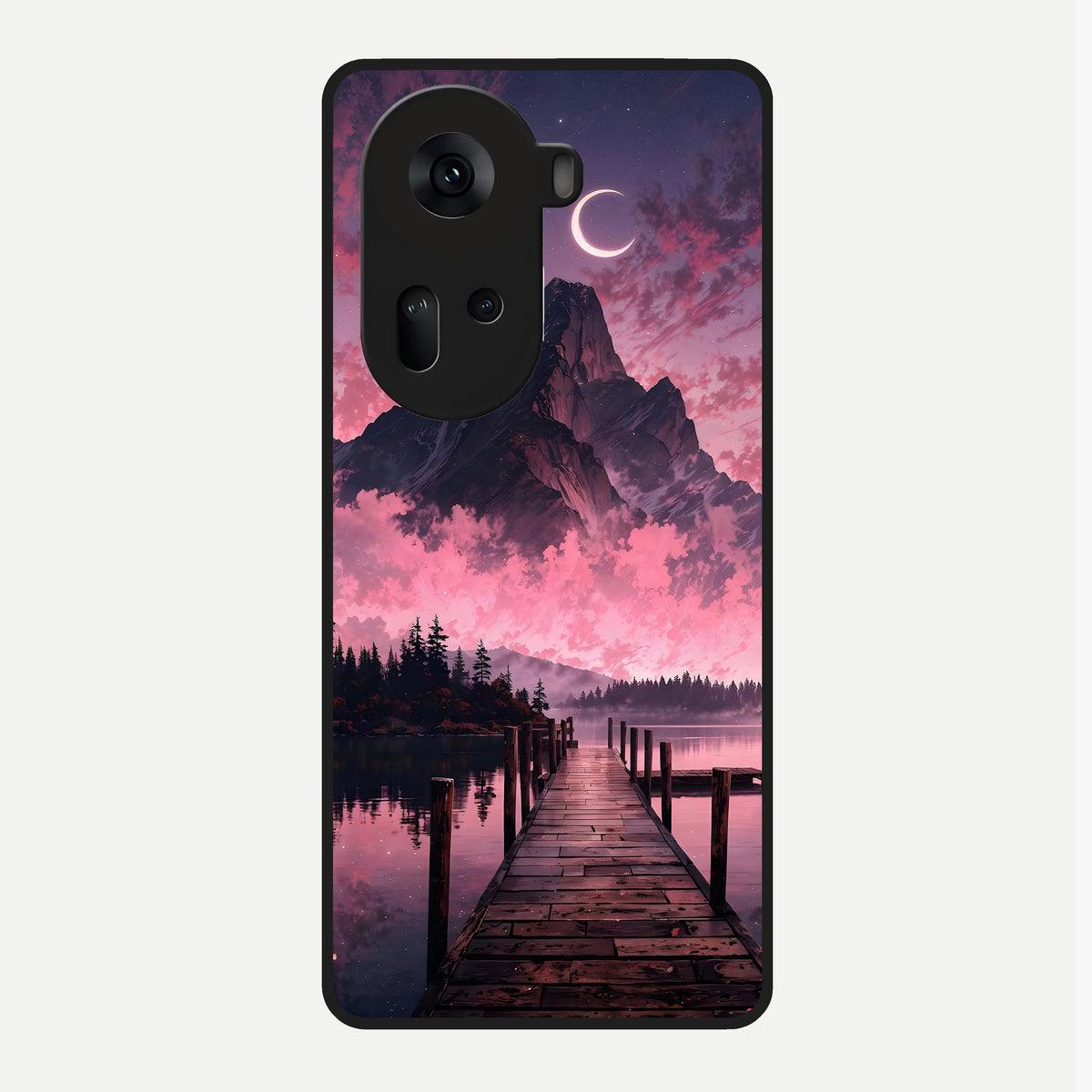  Beautiful Mountain View Glass Case For Oppo Reno 11 5G back cover – full design glossy printed glass finish