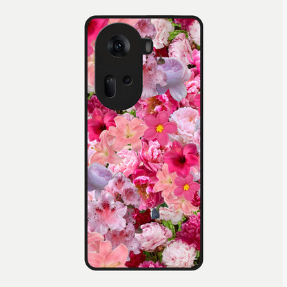  Bloom Crush Fantasy Glass Case For Oppo Reno 11 5G back cover – full design glossy printed glass finish