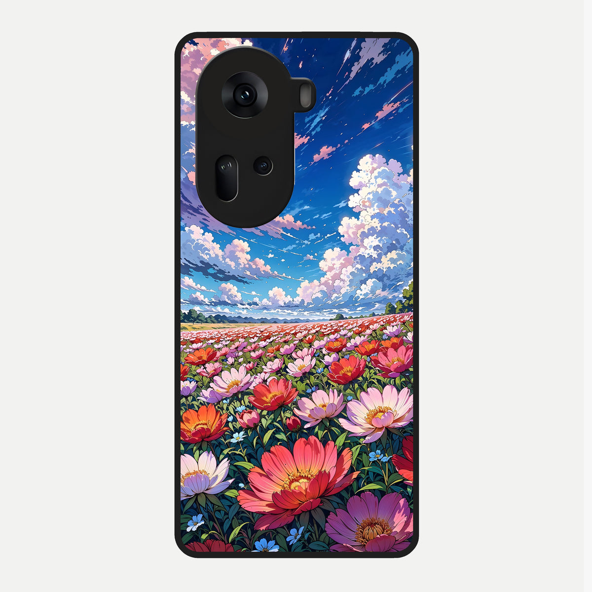  Blossom Sky Field Glass Case For Oppo Reno 11 5G back cover – full design glossy printed glass finish
