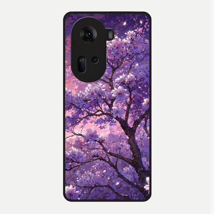 Blossom Tree Glass Case For Oppo Reno 11 5G back cover – full design glossy printed glass finish