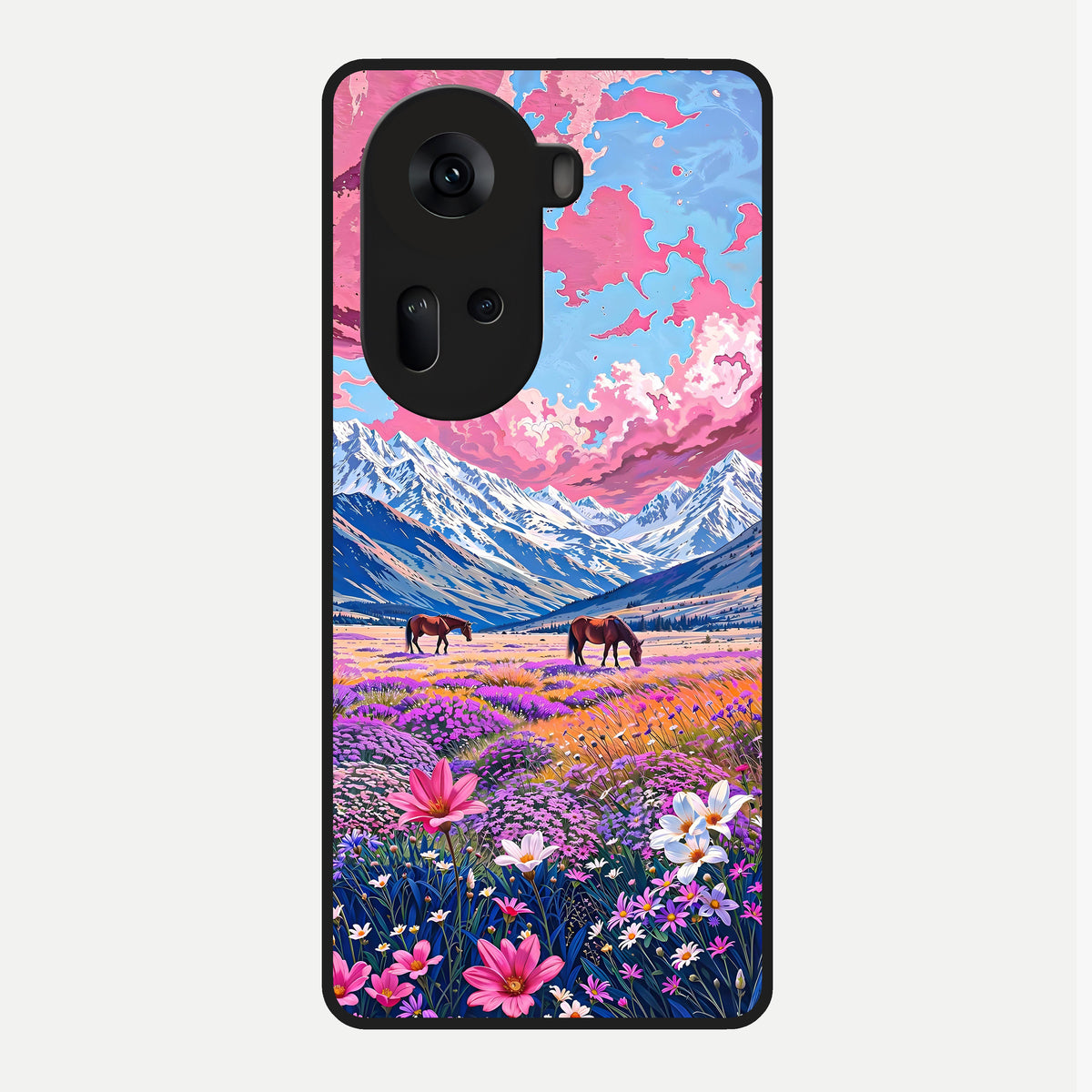  Blossom Valley Dream Glass Case For Oppo Reno 11 5G back cover – full design glossy printed glass finish