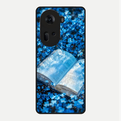  Blue Bloom Tales Glass Case For Oppo Reno 11 5G back cover – full design glossy printed glass finish