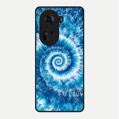  Blue Galaxy Wave Glass Case For Oppo Reno 11 5G back cover – full design glossy printed glass finish