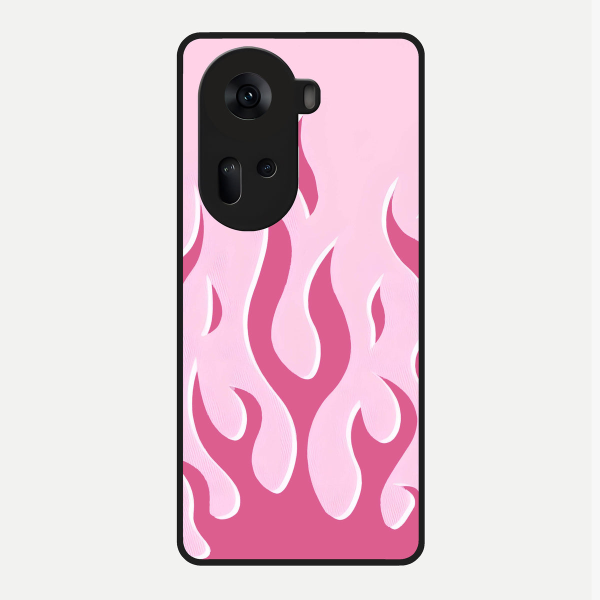  Blush Flame Energy Glass Case For Oppo Reno 11 5G back cover – full design glossy printed glass finish
