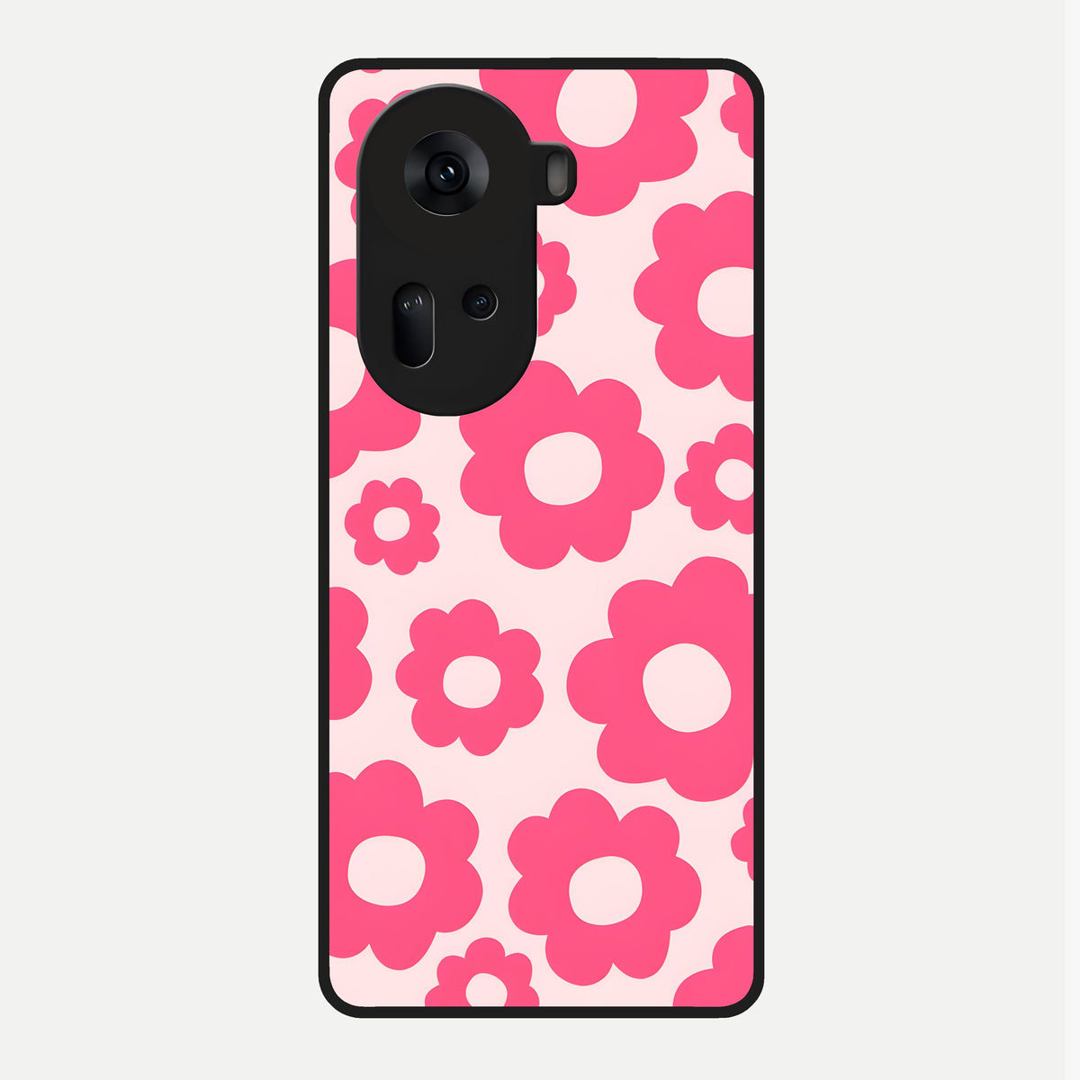  Blush Flower Pop Glass Case For Oppo Reno 11 5G back cover – full design glossy printed glass finish
