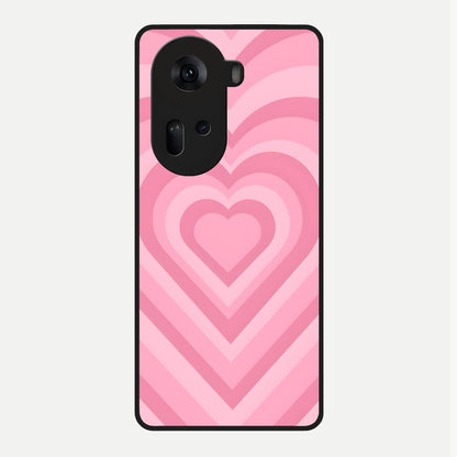  Blush Heart Waves Glass Case For Oppo Reno 11 5G back cover – full design glossy printed glass finish