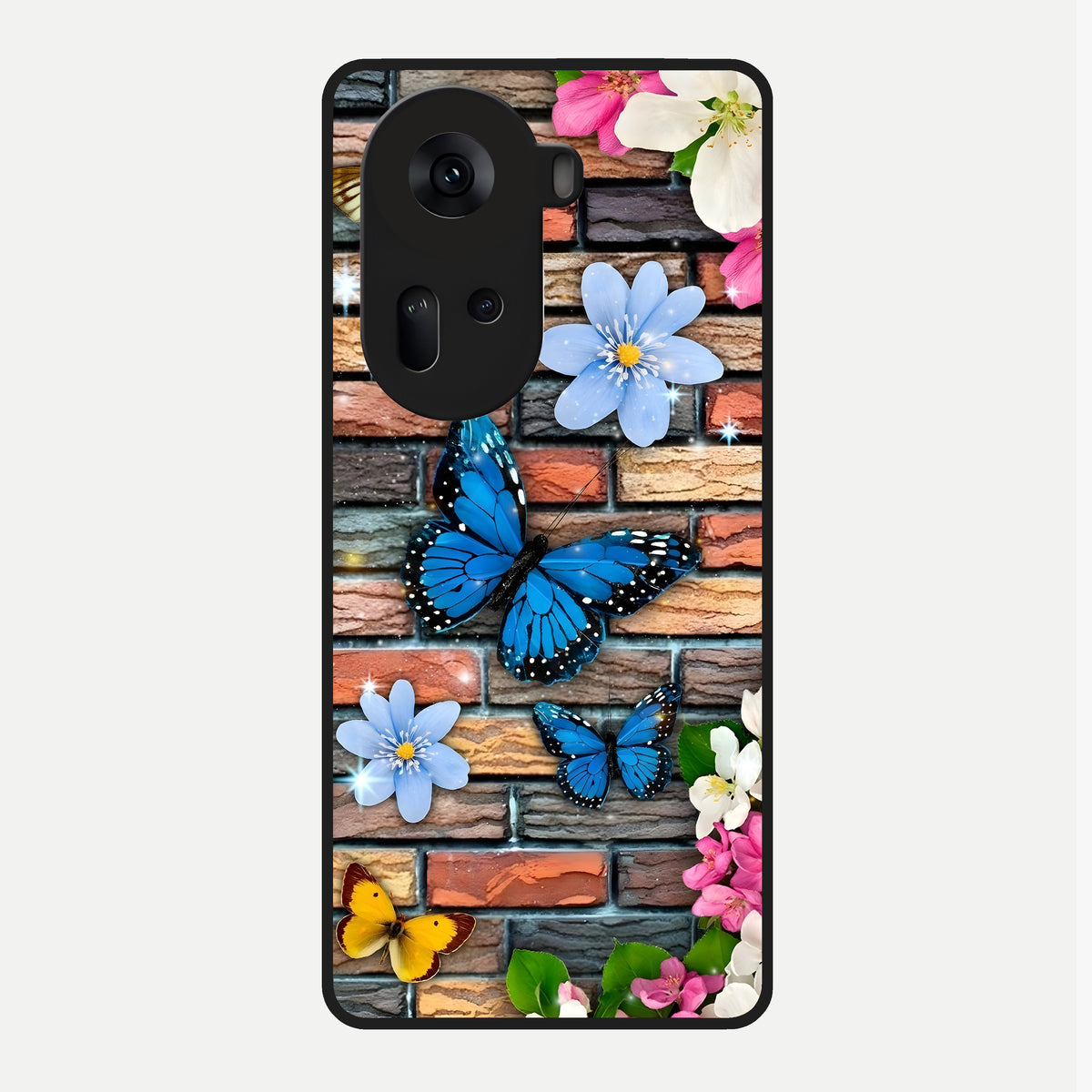  Brick Bloom Flight Glass Case For Oppo Reno 11 5G back cover – full design glossy printed glass finish