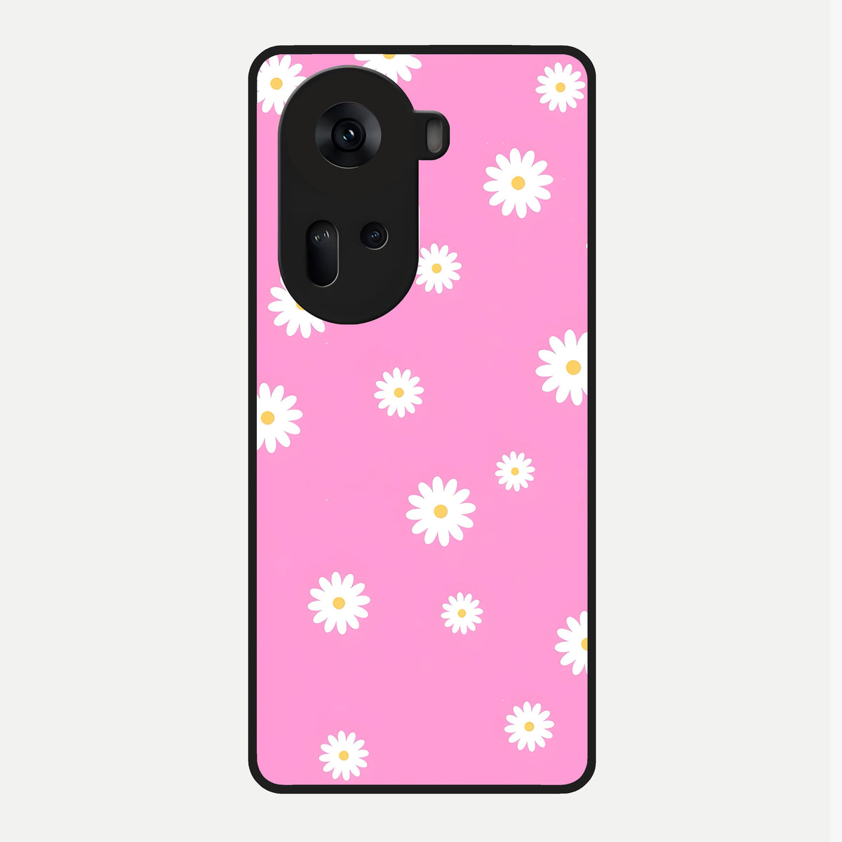  Bubblegum Daisy Pop Glass Case For Oppo Reno 11 5G back cover – full design glossy printed glass finish