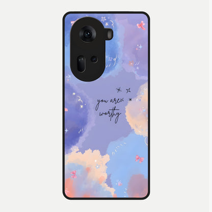  Celestial Cloud Magic Glass Case For Oppo Reno 11 5G back cover – full design glossy printed glass finish