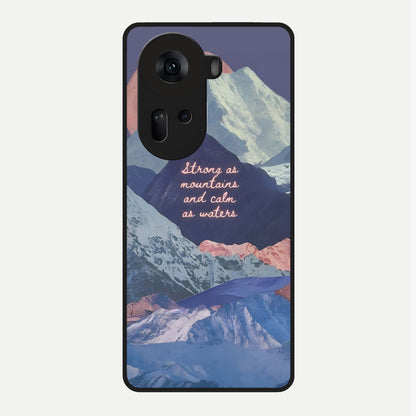  Celestial Mountain Calm Glass Case For Oppo Reno 11 5G back cover – full design glossy printed glass finish