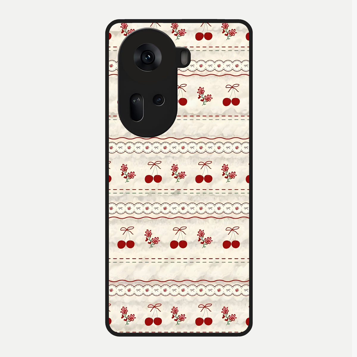  Cherry Bloom Charm Glass Case For Oppo Reno 11 5G back cover – full design glossy printed glass finish