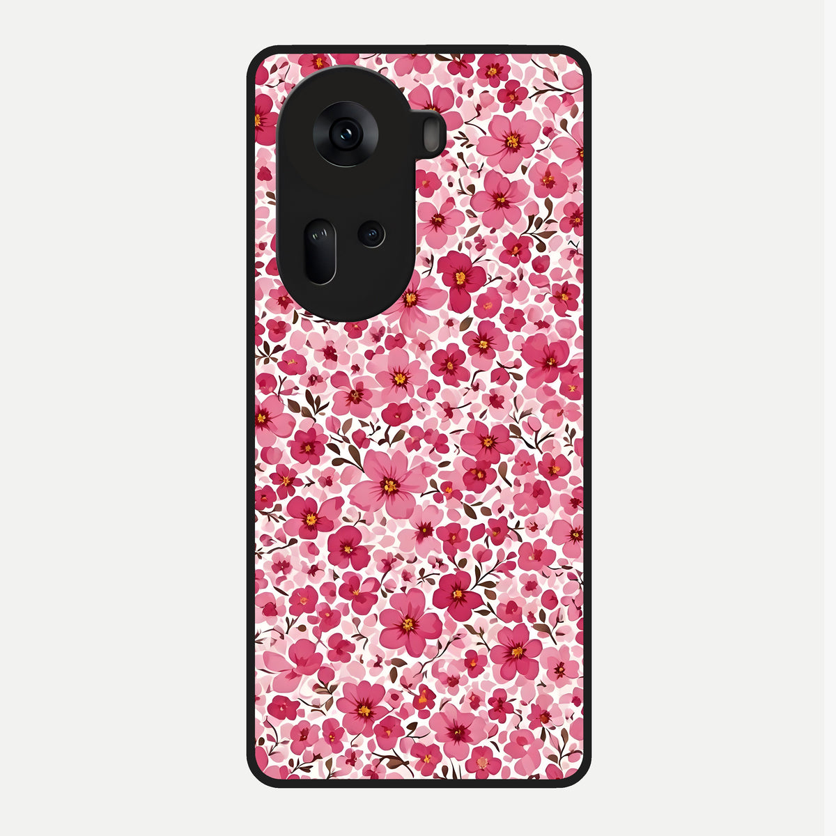  Cherry Blossom Charm Glass Case For Oppo Reno 11 5G back cover – full design glossy printed glass finish