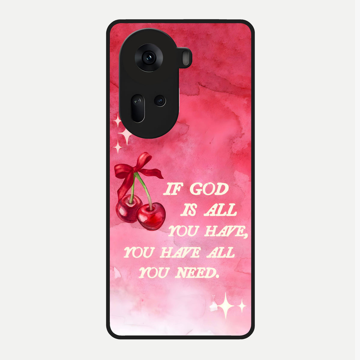  Cherry Quote Glass Case For Oppo Reno 11 5G back cover – full design glossy printed glass finish
