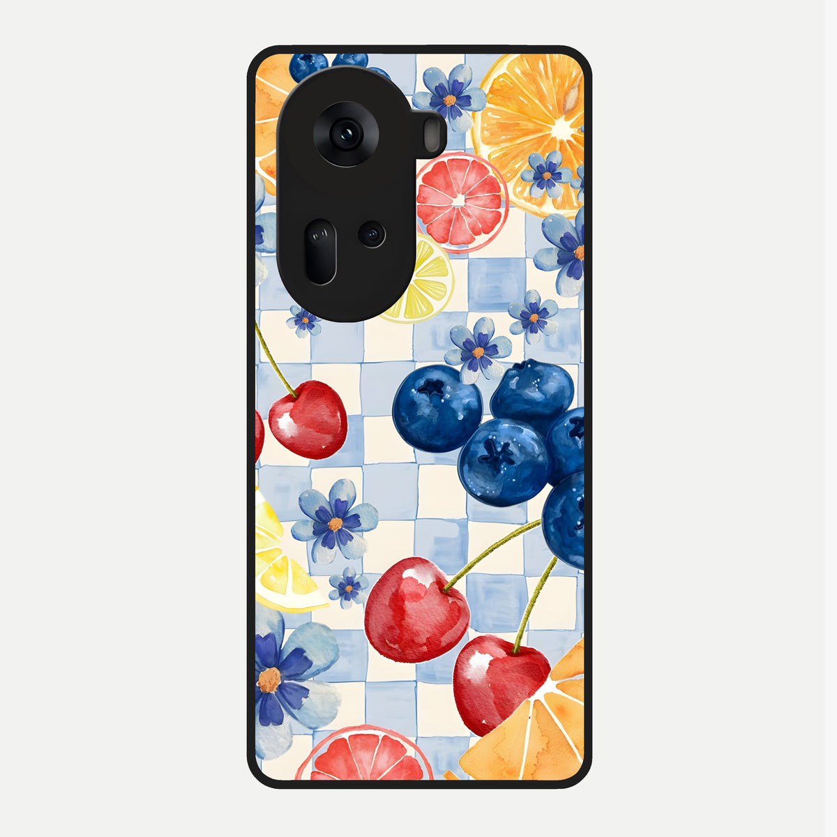  Citrus Bloom Joy Glass Case For Oppo Reno 11 5G back cover – full design glossy printed glass finish