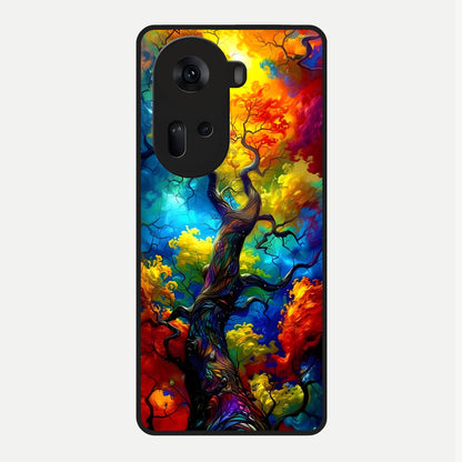  Colorful Soda Bottles Glass Case For Oppo Reno 11 5G back cover – full design glossy printed glass finish