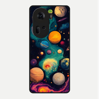  Cosmic Planet Journey Glass Case For Oppo Reno 11 5G back cover – full design glossy printed glass finish