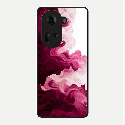  Crimson Wave Flow Glass Case For Oppo Reno 11 5G back cover – full design glossy printed glass finish