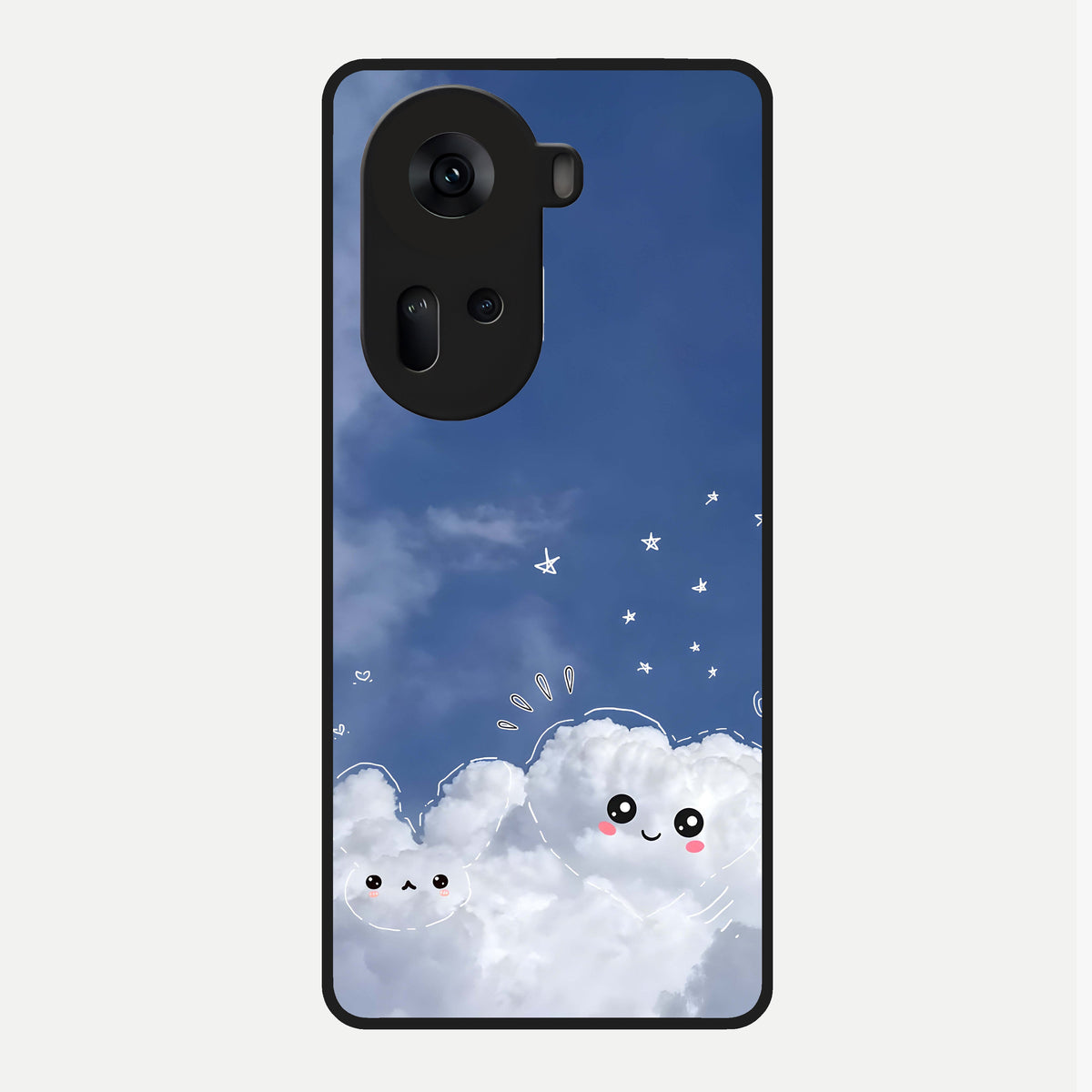  Cute Blossom Cloud Glass Case For Oppo Reno 11 5G back cover – full design glossy printed glass finish