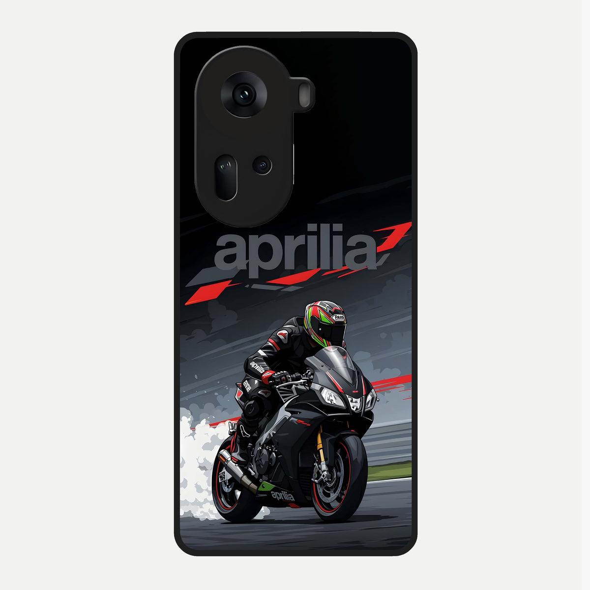  Dark Aprilla Glass Case For Oppo Reno 11 5G back cover – full design glossy printed glass finish