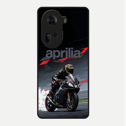  Dark Aprilla Glass Case For Oppo Reno 11 5G back cover – full design glossy printed glass finish