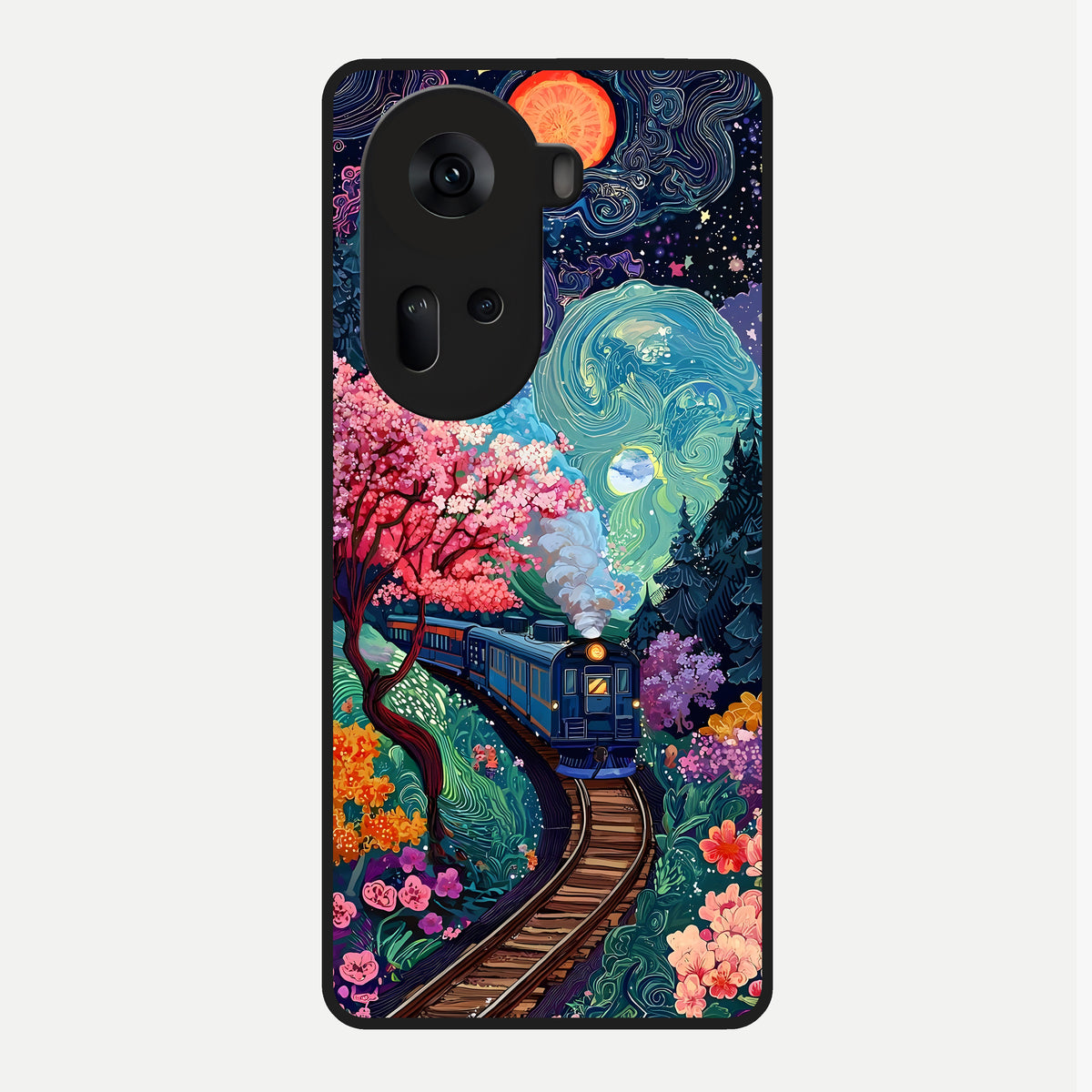  Digital Art Glass Case For Oppo Reno 11 5G back cover – full design glossy printed glass finish
