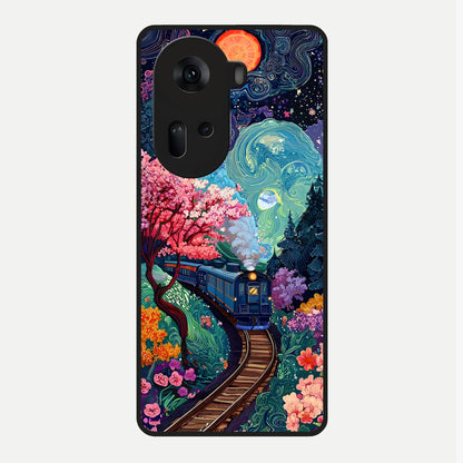  Digital Art Glass Case For Oppo Reno 11 5G back cover – full design glossy printed glass finish